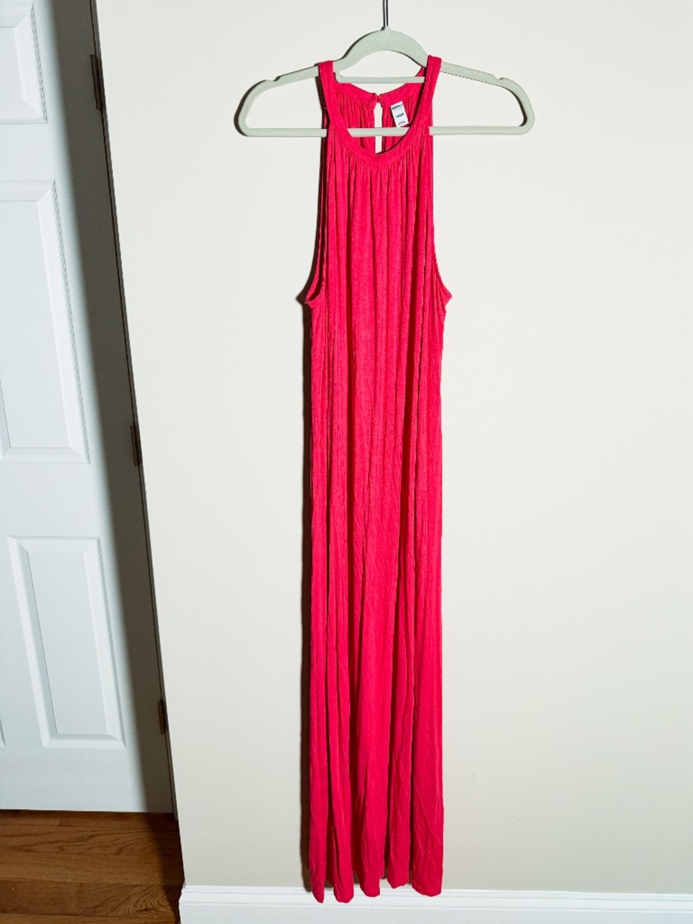 Old Navy High Neck Fuchsia Jersey Knit Maxi Dress